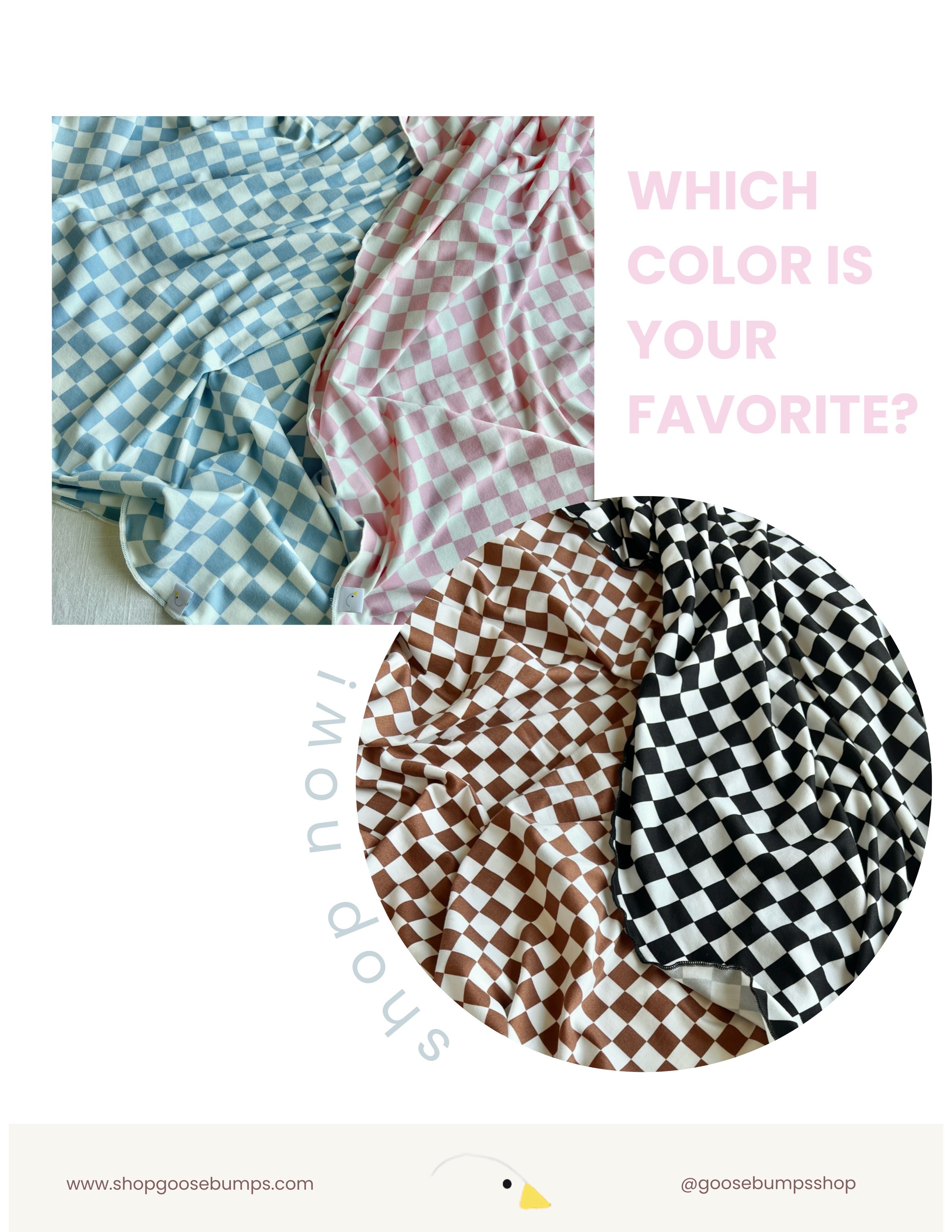 NEW checkerboard baby swaddles! Goosebumps Shop