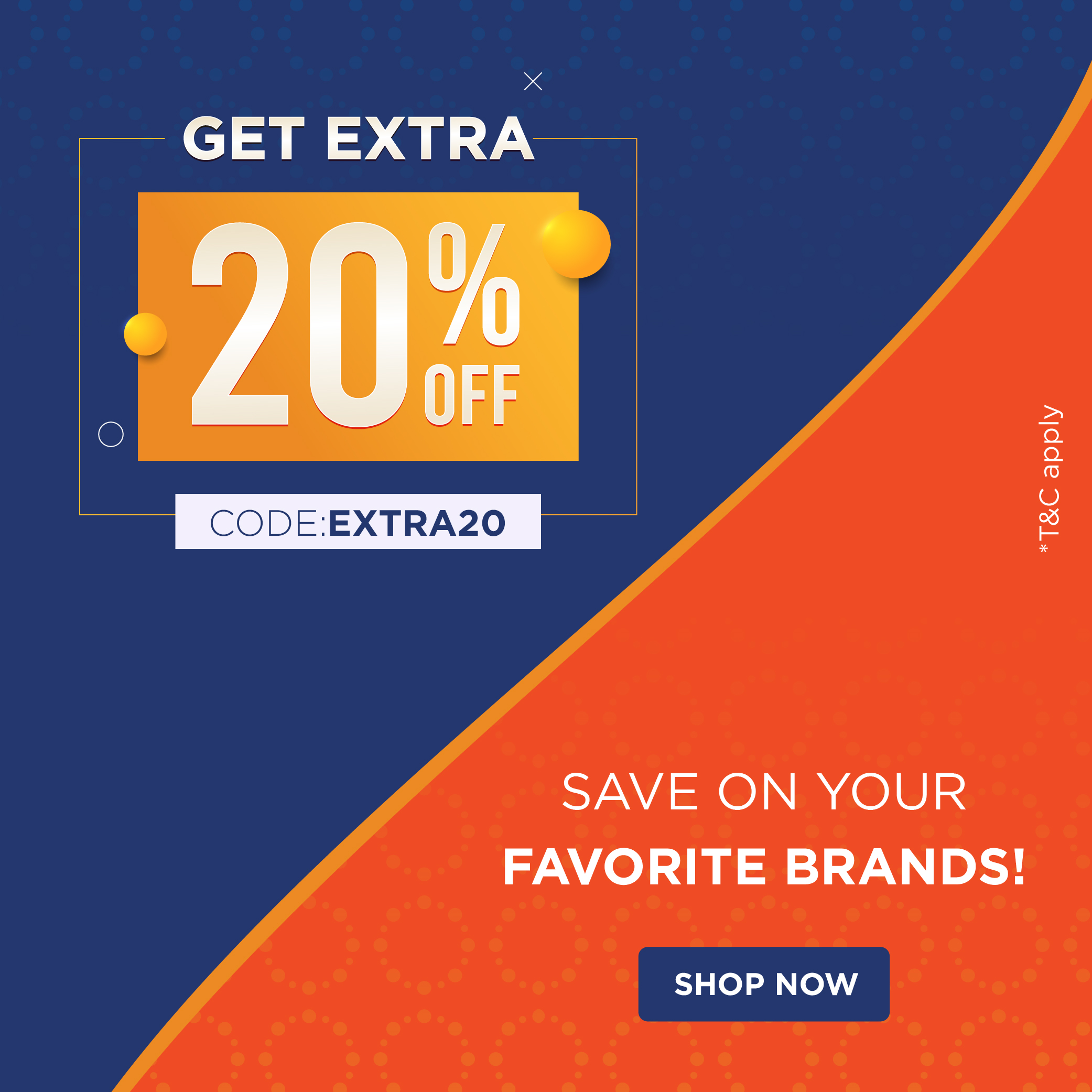 Get extra 20% off with code: EXTRA20